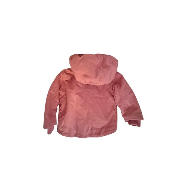 Carhartt Toddler Girls Pink Hooded Jacket 12M Sherpa-Lined Insulation Durable Wa - Picture 6 of 8